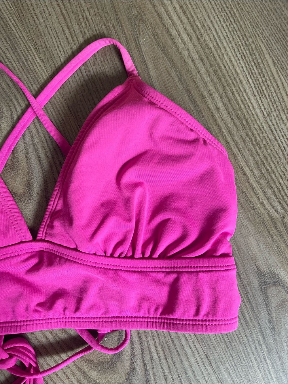 Athleta Crisscross Tie-Back Bikini Top Size S Barbie athletic Yoga Swim Summer - Picture 6 of 12